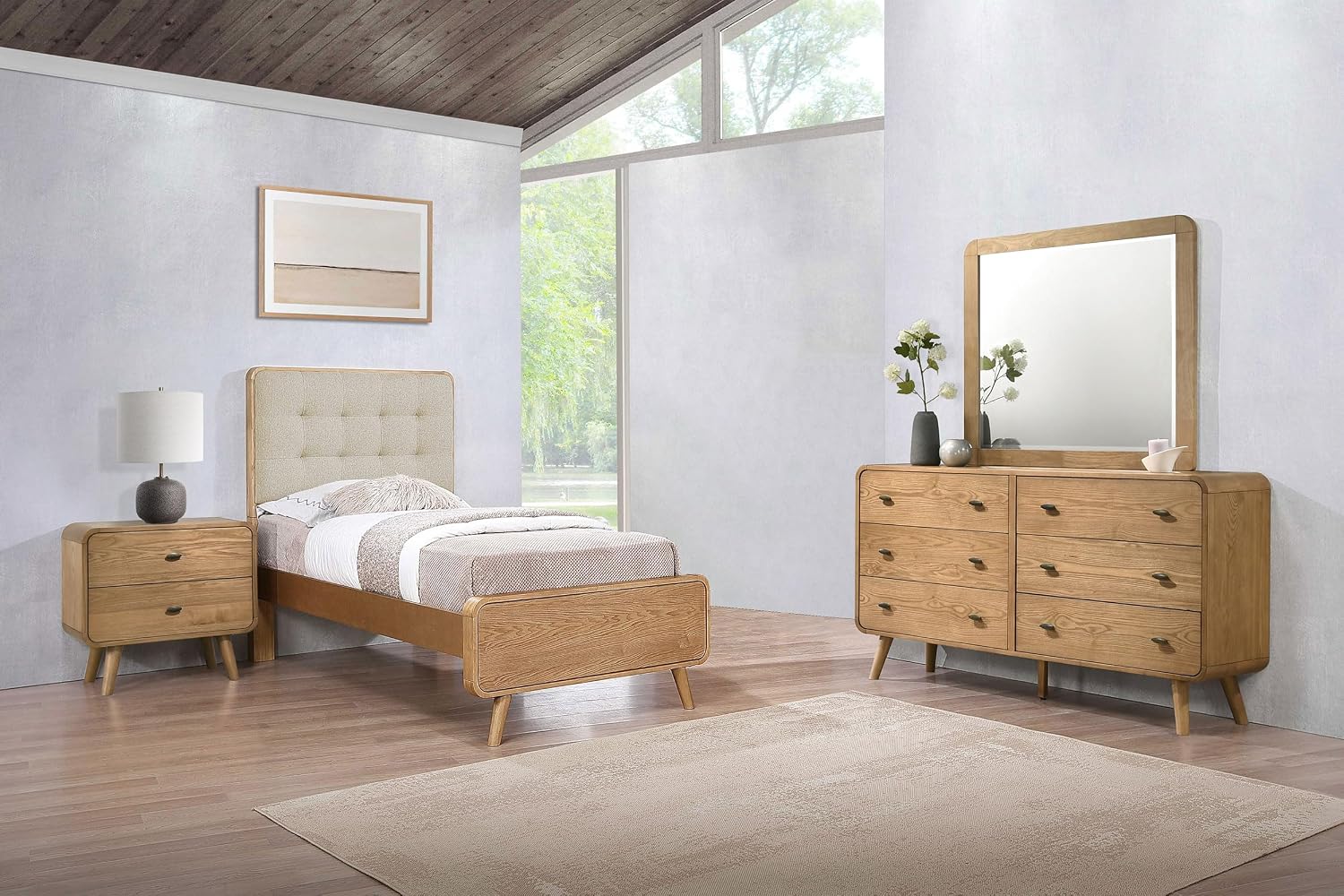 Coaster Home Furnishings Robyn 4-Piece Twin Bedroom Set Light Ash