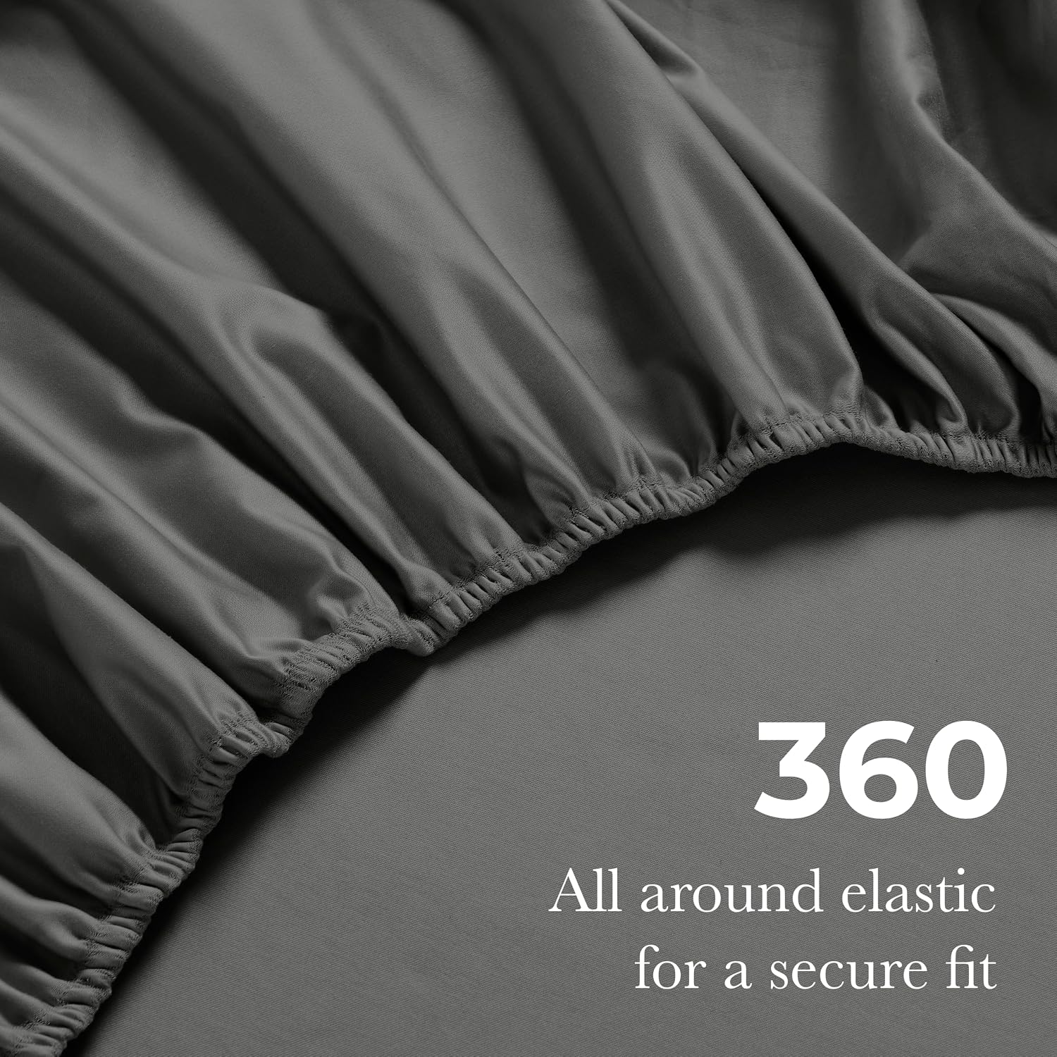 Superior Egyptian Cotton 4 Piece Sheet Set, 650 Thread Count, Modern Design, Sustainable Sheets, Ultra-Soft Basics, Solid, Deep Pocket Fitted Sheet, Flat Sheet, Pillowcases, King, Grey