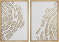 MUDECOR Framed Canvas Print Wall Art Set Gold White Forest Tree Wood Rings Abstract Nature Illustrations Modern Art Decorative Contemporary Chic for Living Room, Bedroom, Office - 24'x36'x2 Natural