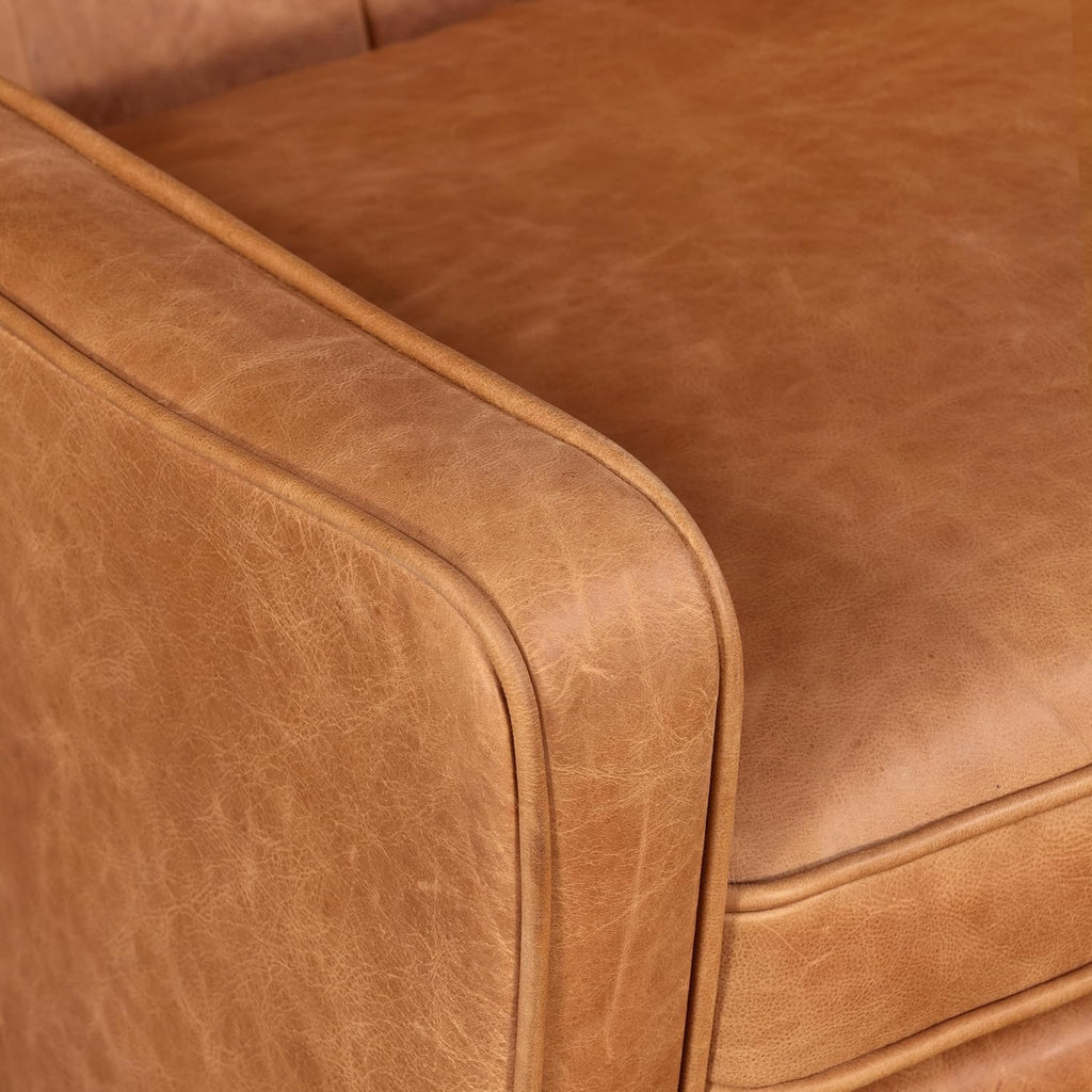 Gus Lounge Chair in Cognac Tan
