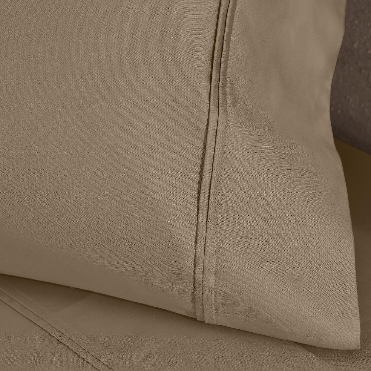 Superior 1200 Thread Count Egyptian Cotton Sheet Set, Bedroom Sheets, Home Essentials, Luxury Bedding, 1 Elastic Deep Pocket Fitted Bed Sheet, 1 Flat Sheet, 2 Pillowcases, California King, Taupe