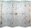 Red Lantern 5 ft. Tall Winter's Peace Canvas Room Divider 5 Panel Freestanding Folding Privacy Screen, Partition, and Separator for Modern and Contemporary Bedroom, Home Office, Studio, Dorm