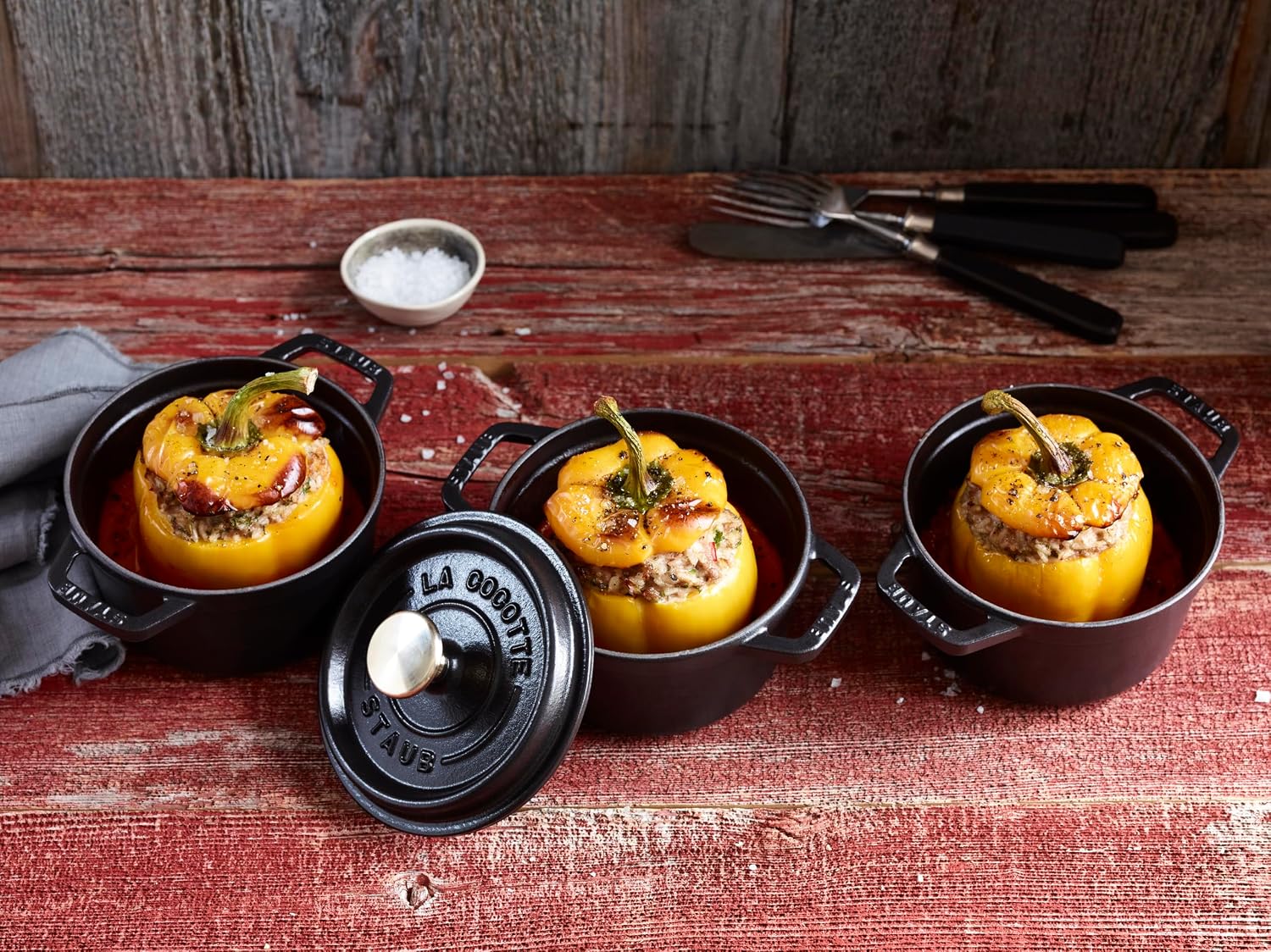 Staub La Cocotte Round 40509-476 Pico Cocotte Round Black 5.5 inches (14 cm) Small, Both Handed Casting, Enameled Pot, Induction Compatible, Japanese Authentic Product