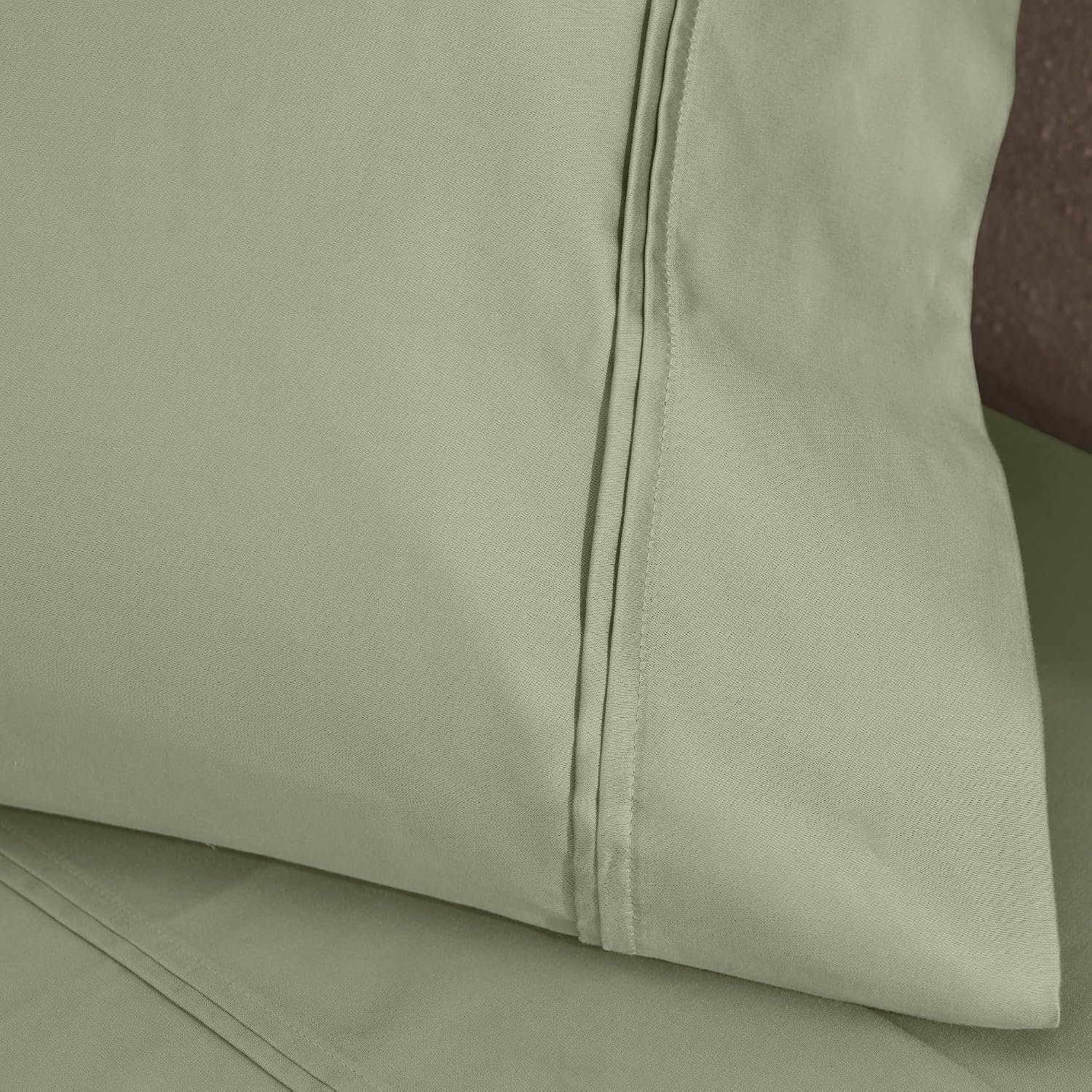 Superior 1200 Thread Count Egyptian Cotton Sheet Set, Bedroom Sheets, Modern Home Essentials, Luxury Bedding, 1 Elastic Deep Pocket Fitted Bed Sheet, 1 Flat Sheet, 2 Pillowcases, King, Sage