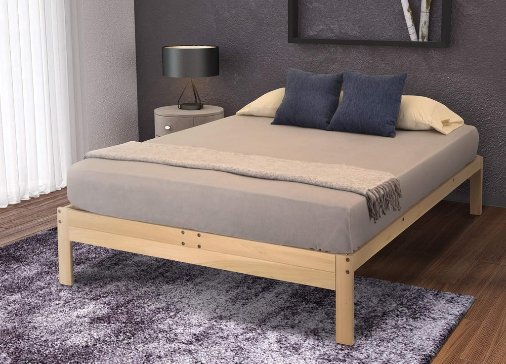 KD Frames Nomad Platform Bed - Twin XL Bed - Unfinished Wood Bed Frame - Minimalist Swedish Design - Natural Wood Bed - Easy Assembly, No Box Spring Needed - Solid Wood Twin XL Platform Bed