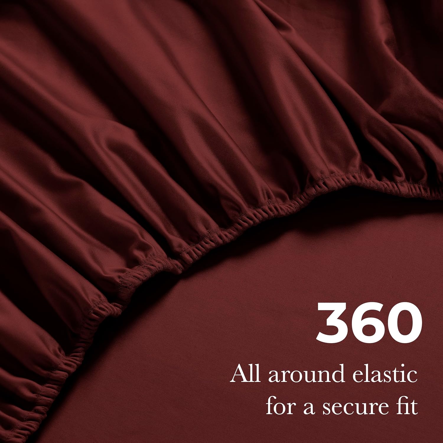 Superior Egyptian Cotton 4 Piece Sheet Set, 650 Thread Count, Modern Design, Sustainable Sheets, Ultra-Soft Basics, Solid, Deep Pocket Fitted Sheet, Flat Sheet, Pillowcases, King, Burgundy