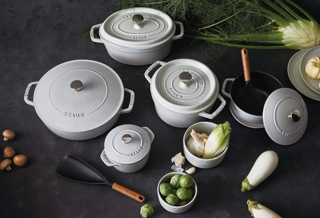 staub Braiser 40501-484 Saute Pan, Campagne, 9.4 inches (24 cm), Both Hands, Cast Enameled Pot, Shallow Type, Sukiyaki, Induction Compatible, Japanese Serial Number Included