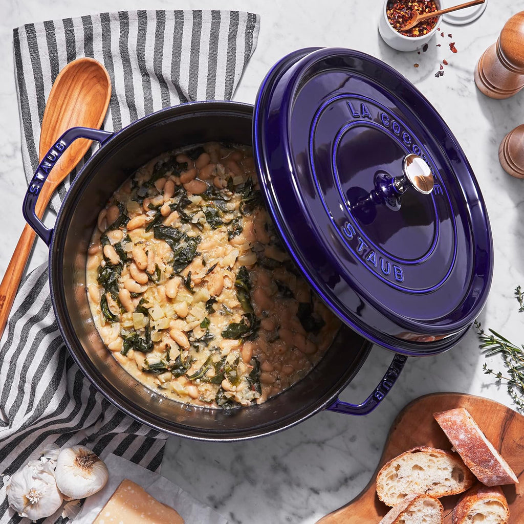 Staub Cast Iron 7-qt Round Cocotte - Dark Blue