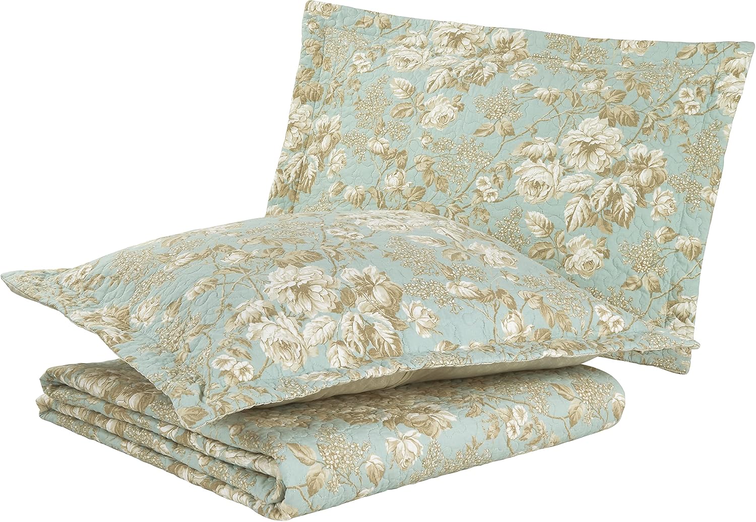 Laura Ashley Home - King Quilt Set, Cotton Reversible Bedding with Matching Shams, Bedroom Decor Ideal for All Seasons (Brompton Green, King)