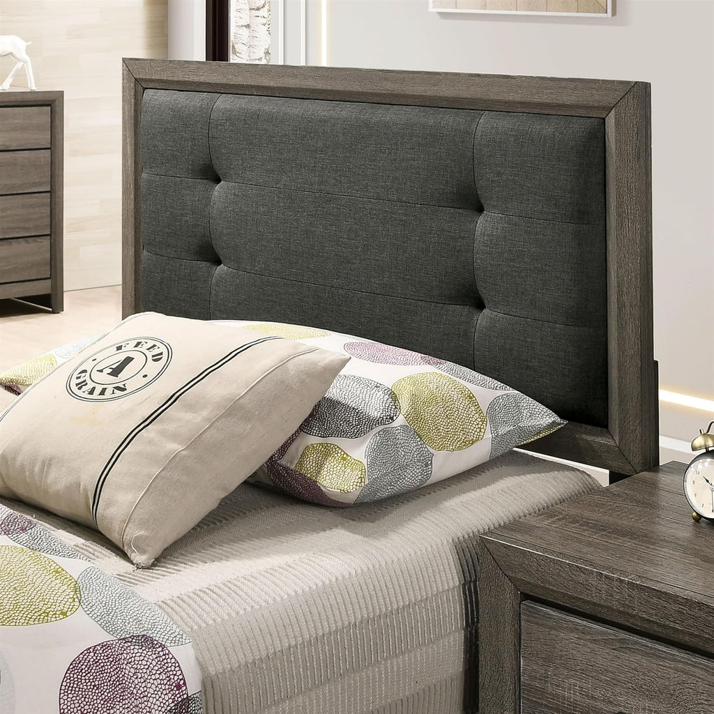Furniture of America FOA Livorn 3-Piece Gray Wood Bedroom Set - Twin + Nightstand + Trundle