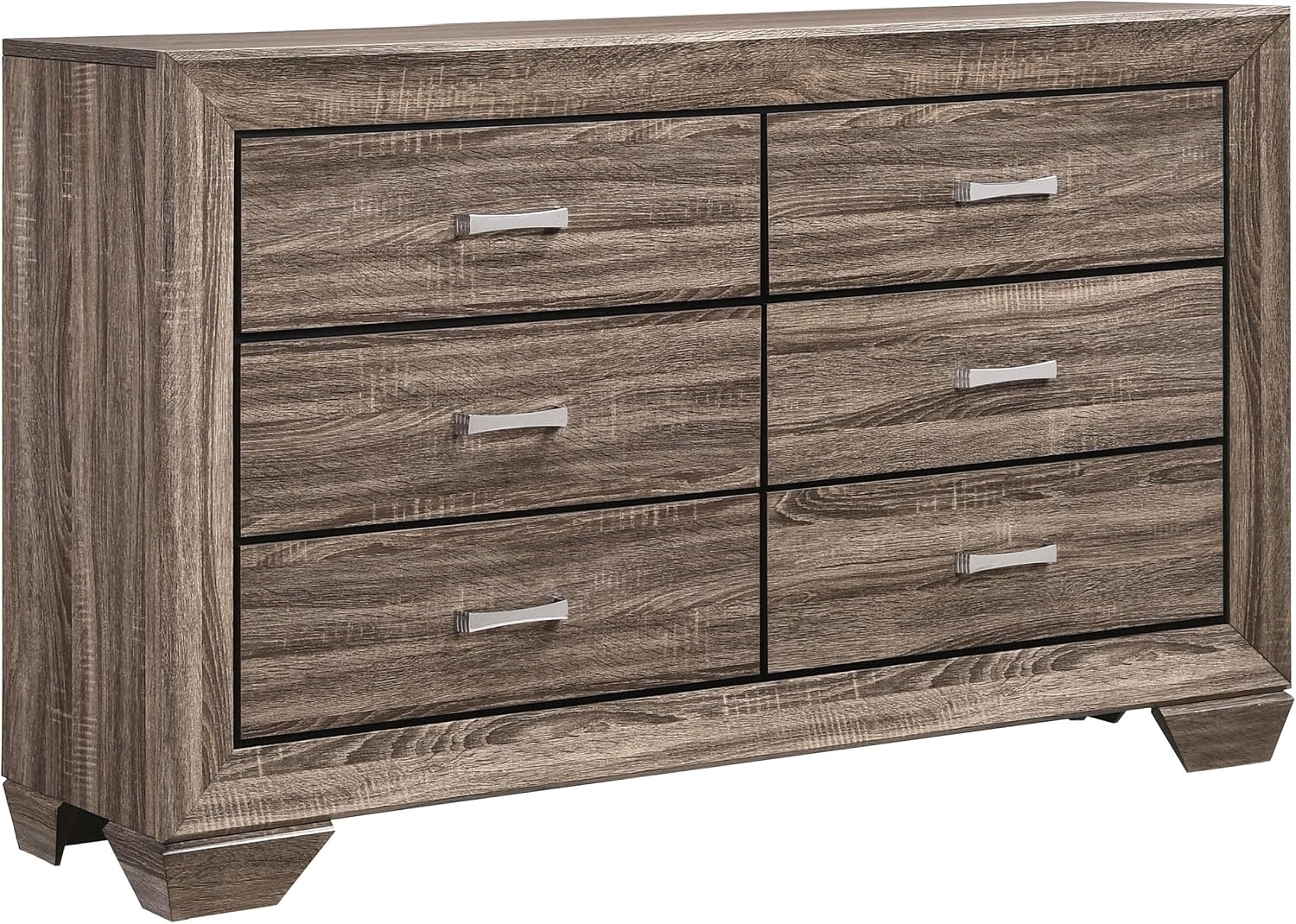 Coaster Home Furnishings Kauffman Transitional 4-Piece Bedroom Set Queen Size Panel Bed Frame 54-inch Headboard Washed Taupe 204191Q-S4