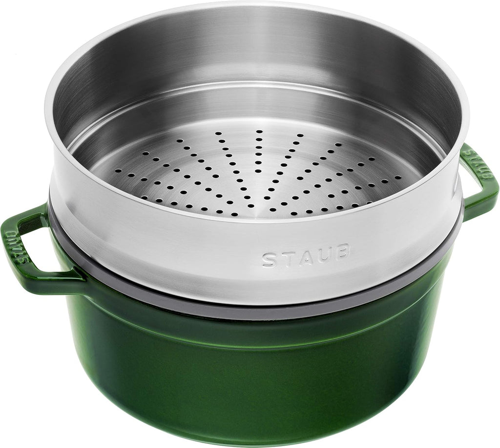 Staub 1133885 Round Casserole Pot with Basil Steamer 26 cm