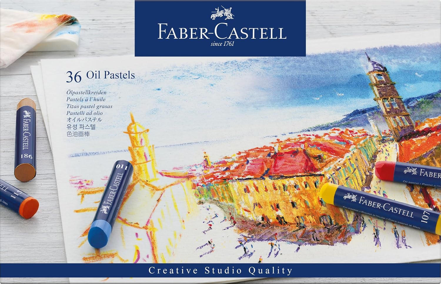 Faber-Castell Creative Studio Oil Pastel Crayons - 36 Vibrant Colors (Pack of 432)