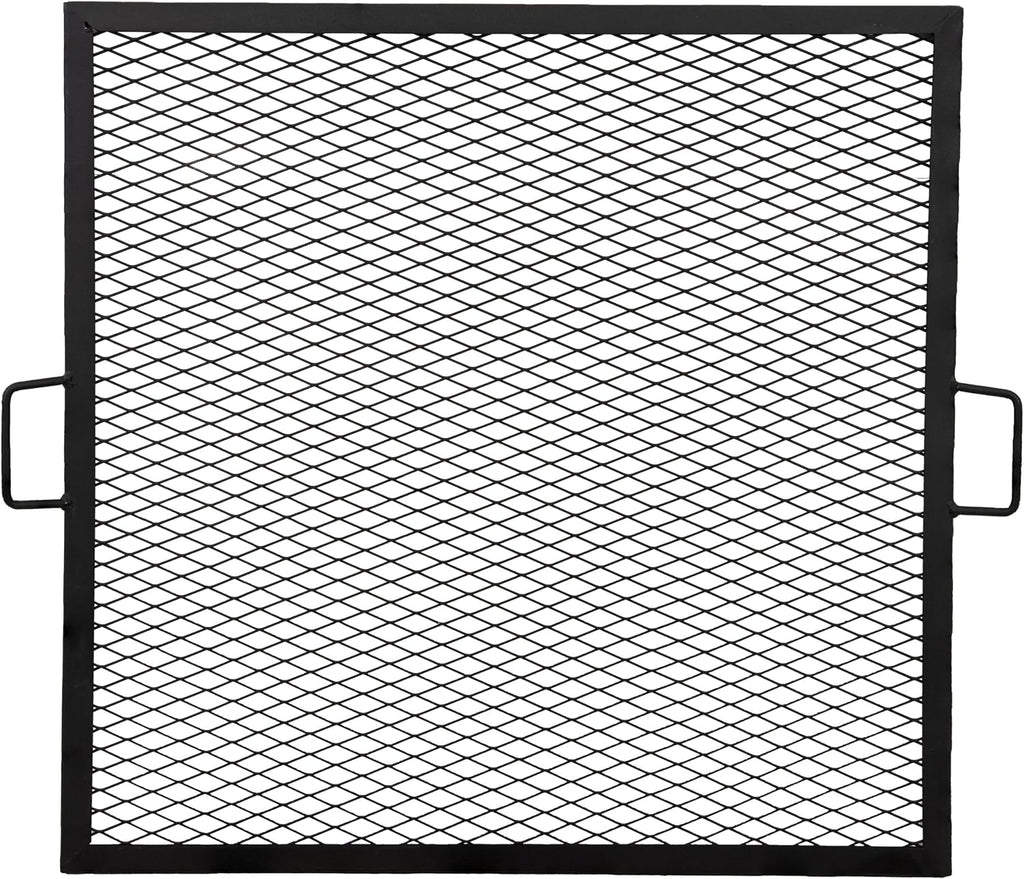 Sunnydaze Square Fire Pit Grill Grate - Campfire Grill Grate Over Fire Pit - BBQ Cooking Replacement Rack with Handles - 40 Inch