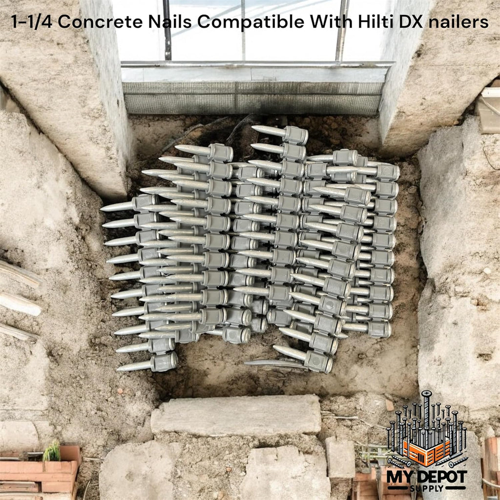 1¼″ DX Nails For Hilti DX460/DX351/DX2/DX5/DX6-MX. 500x 32mm Concrete/Steel Nails with Galvanized Zinc Coating-Heavy-Duty Construction Fasteners for Commercial & Residential Projects