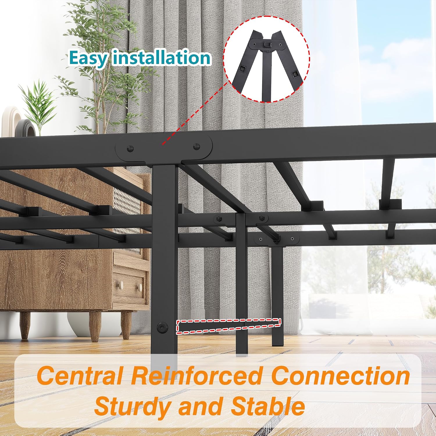 DUMEE Metal Full Size Bed Frame Platform with Vintage Headboard and Footboard Sturdy Premium Steel Slat Support No Box Spring Needed, Textured Black