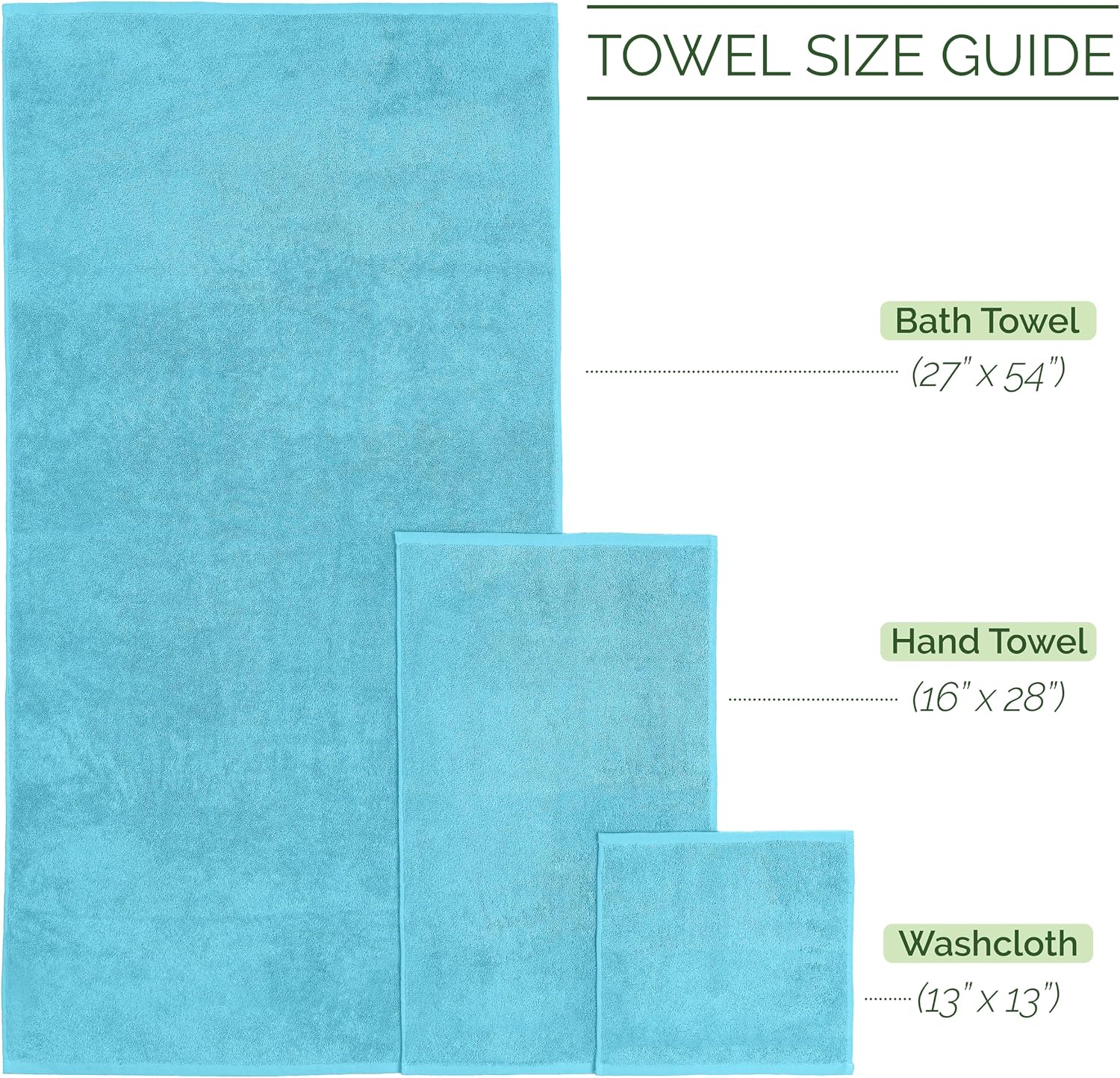 Elegant Comfort 100% Turkish Cotton Corduroy Ribbed Luxury Bath Towels 6-Piece Set, Premium - Quick Dry, Highly Absorbent, Contains 2 Bath, Hand, Washcloths, Aqua (Pack of 4)