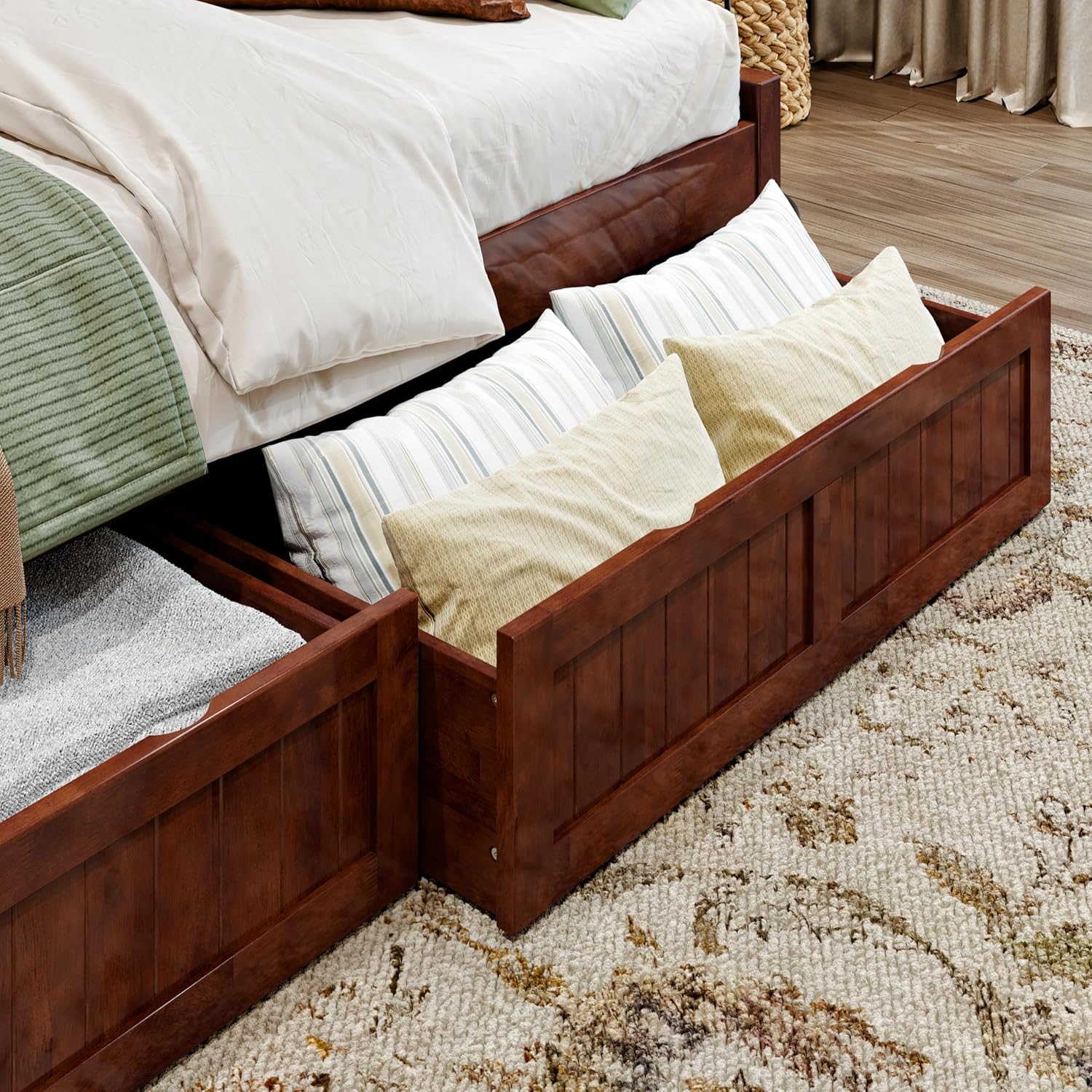 AFI Cambridge Twin Wood Daybed with Set of 2 Drawers in Walnut