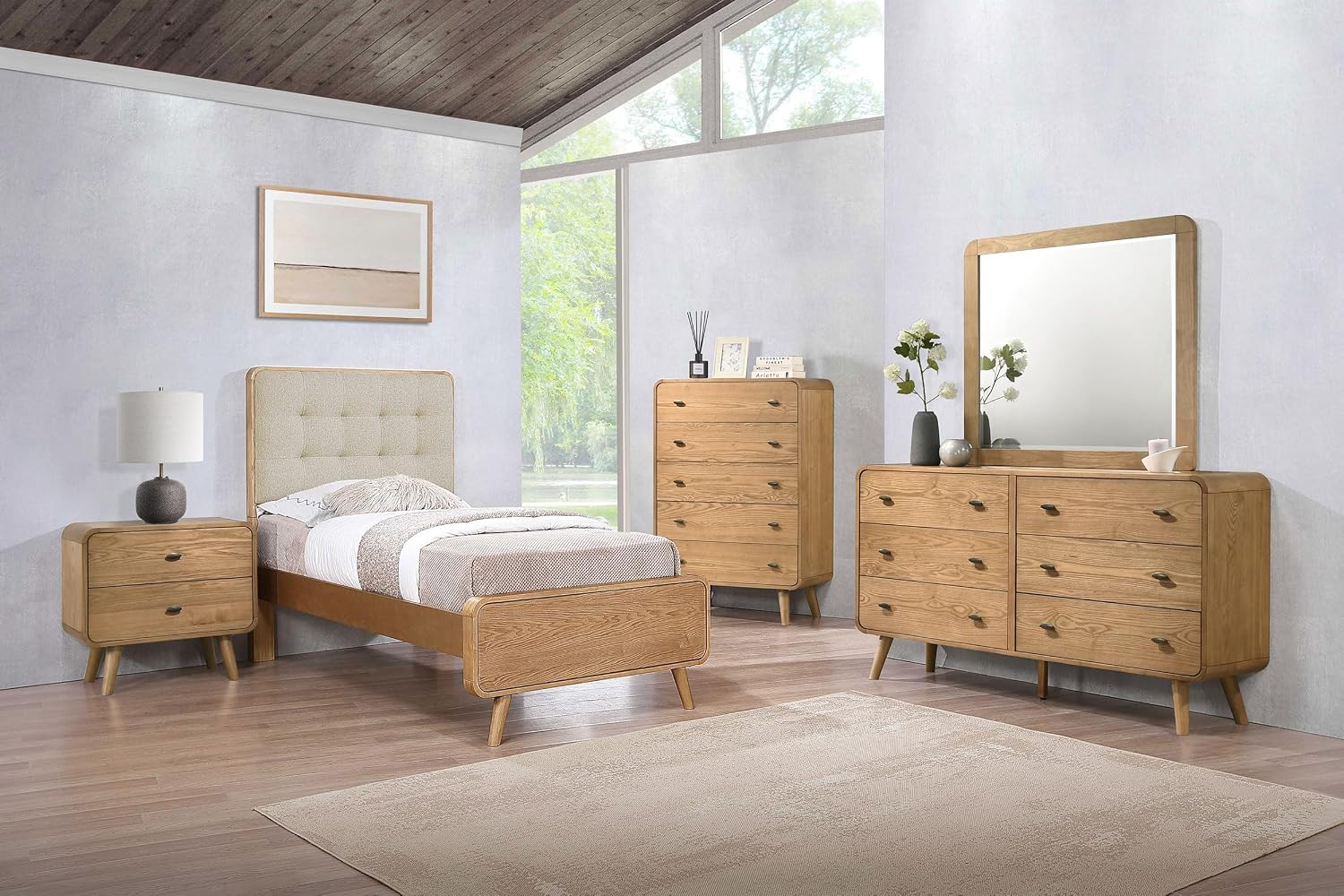 Coaster Home Furnishings Robyn 5-Piece Twin Bedroom Set Light Ash