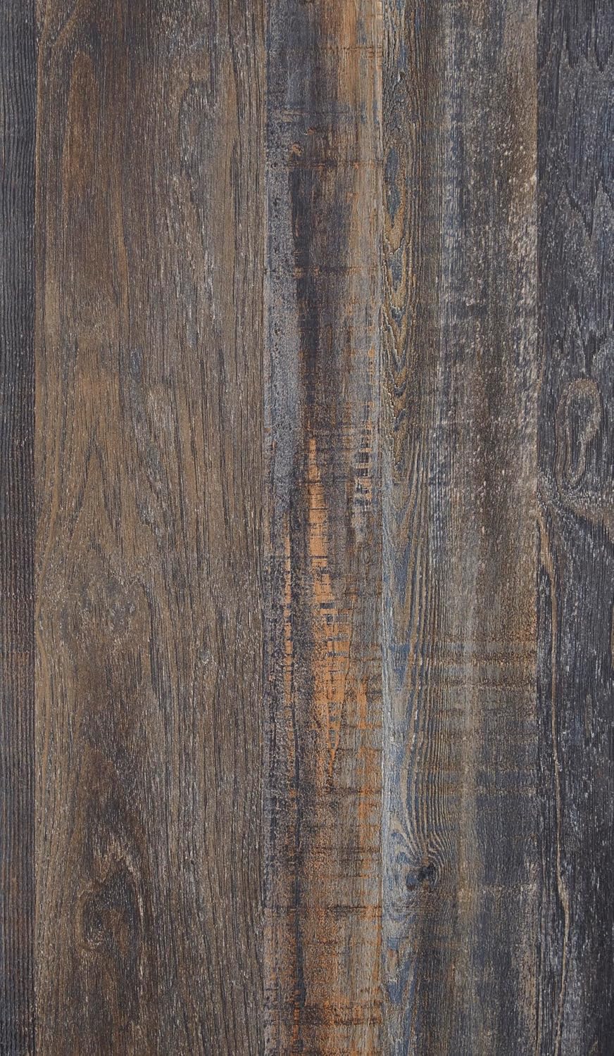 Signature Design by Ashley Drystan Rustic Full Panel Bed, Sconce LED Lights, USB Ports and Nailheads, Foundation or Box Spring Needed, Dark Brown & Gray