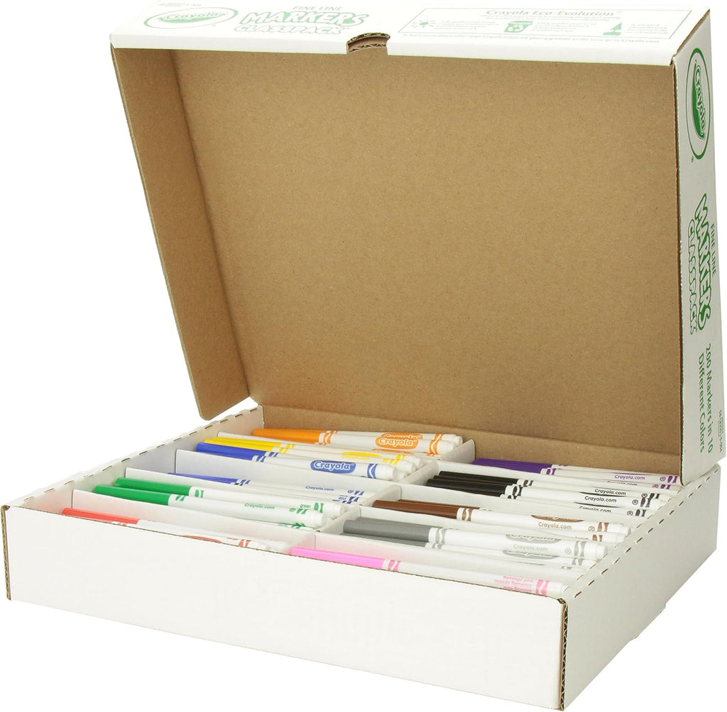 Crayola Fine Line Markers Classpack, Bulk Kids' Markers For Preschool, Kindergarten, Elementary School Classrooms, Teacher Classroom Must Haves, (Pack of 400)