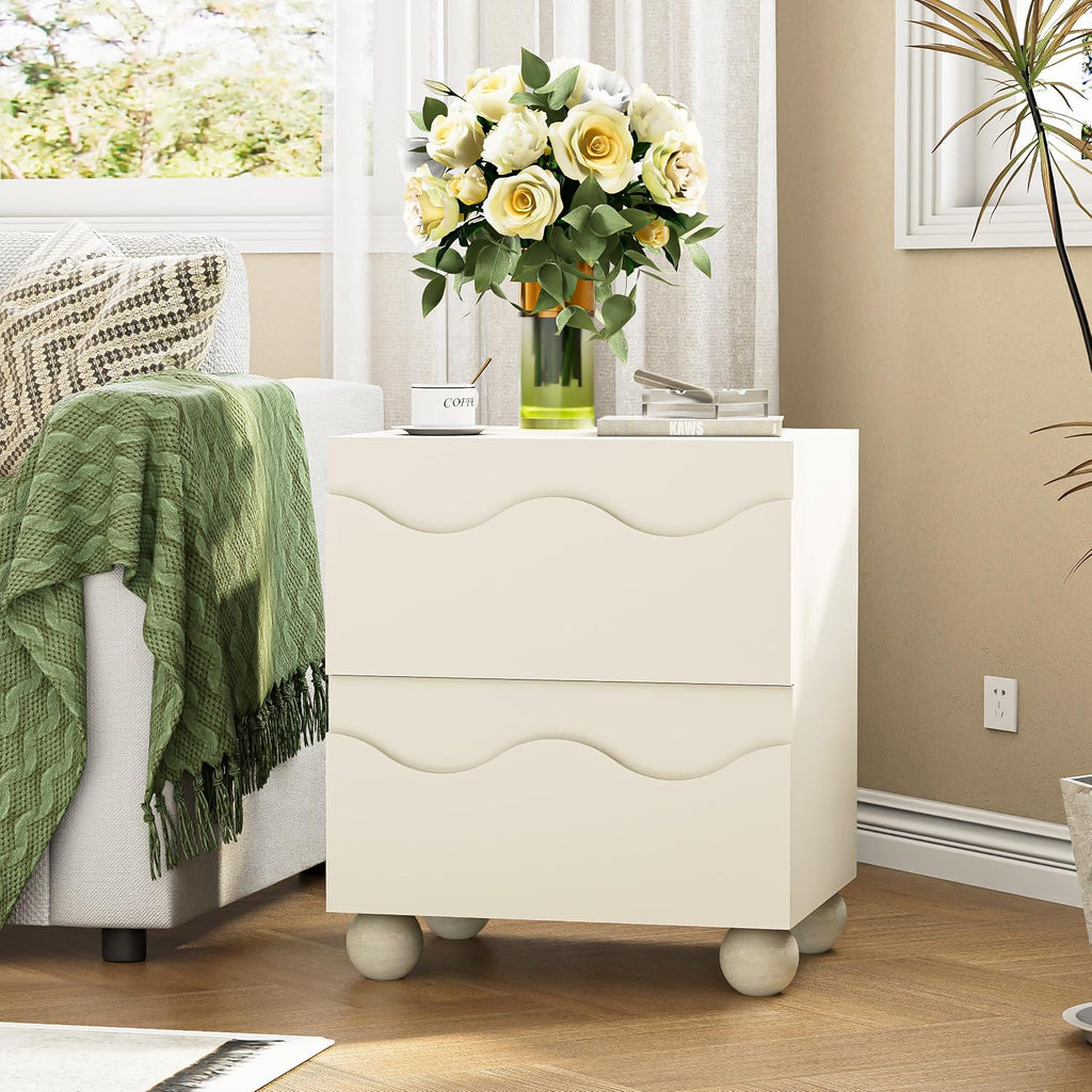 Anbuy Begie Bedroom Sets 2 Pieces, Scalloped 9 +2 for Bedroom Combo 2 Pieces