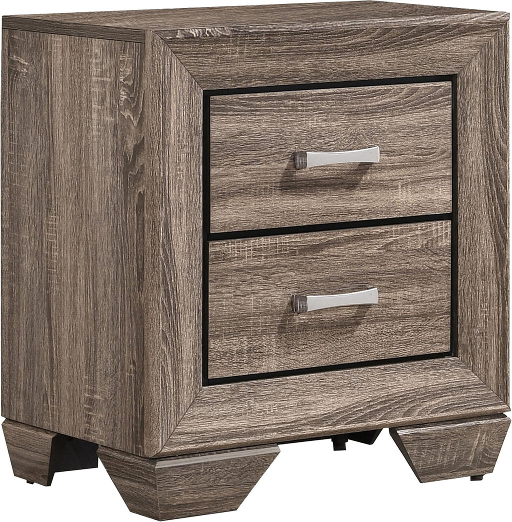 Coaster Home Furnishings Kauffman Transitional 4-Piece Bedroom Set California King Size Panel Bed Frame 54-inch Headboard Washed Taupe 204191KW-S4