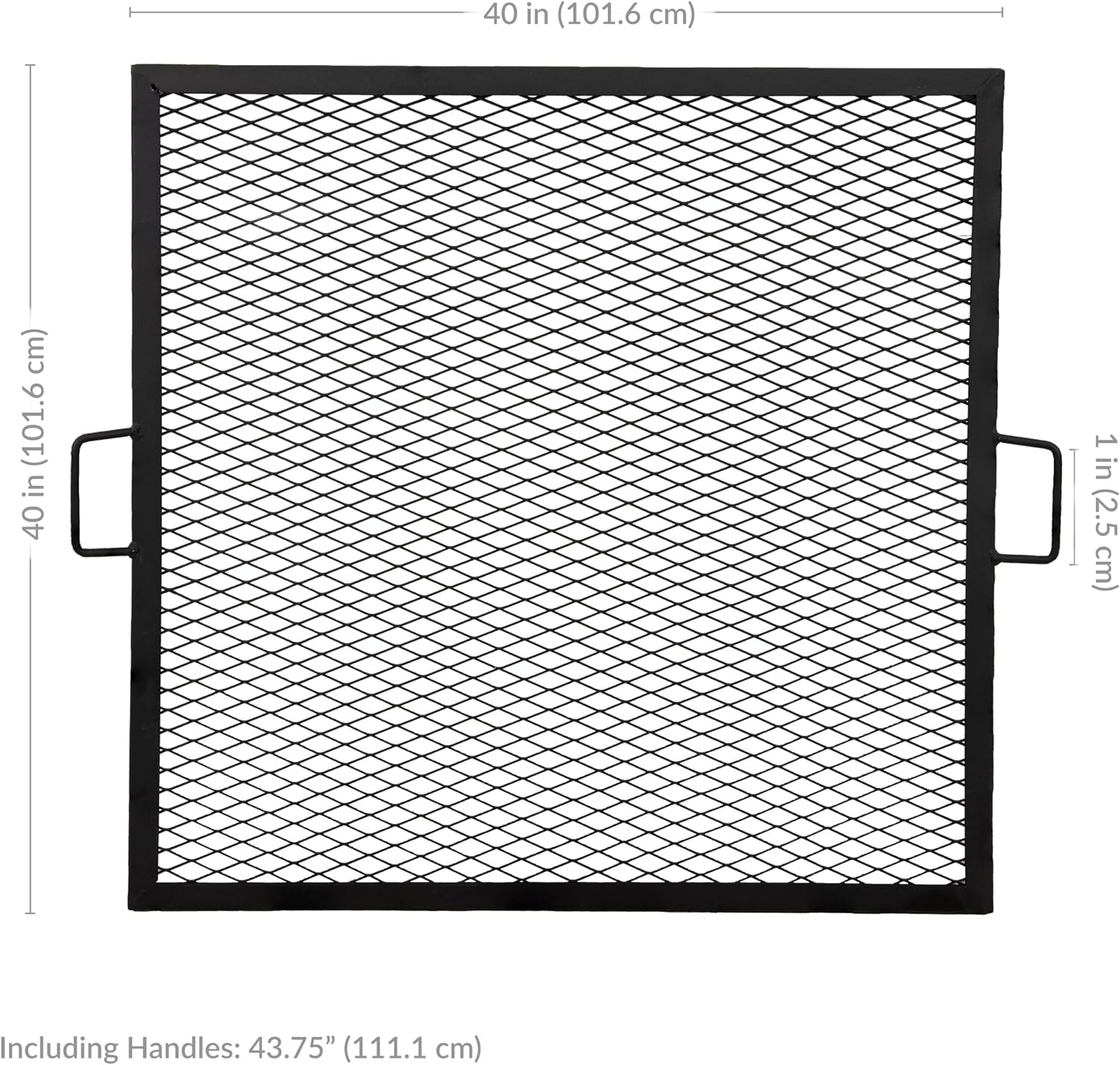 Sunnydaze Square Fire Pit Grill Grate - Campfire Grill Grate Over Fire Pit - BBQ Cooking Replacement Rack with Handles - 40 Inch