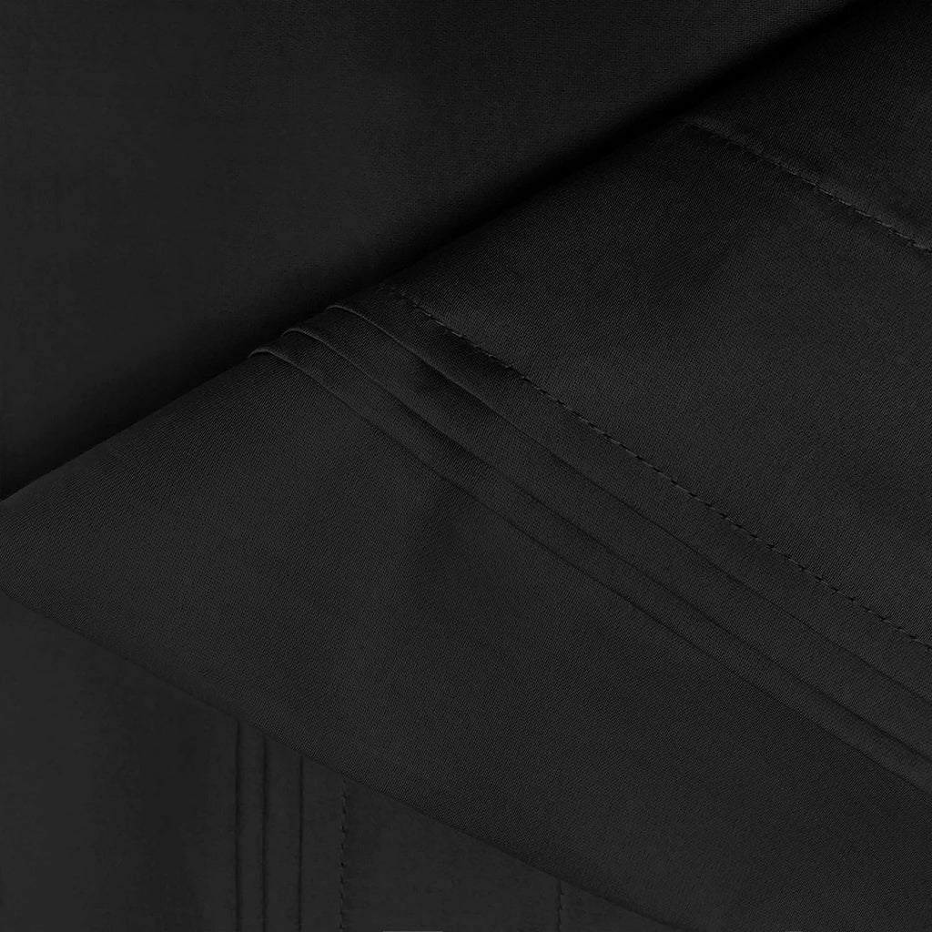 Superior Egyptian Cotton 4 Piece Sheet Set, 650 Thread Count, Eco-Friendly, Sustainable Sheets, Ultra-Soft Basics, Solid, Deep Pocket Fitted Sheet, Flat Sheet, Pillowcases, California King, Black