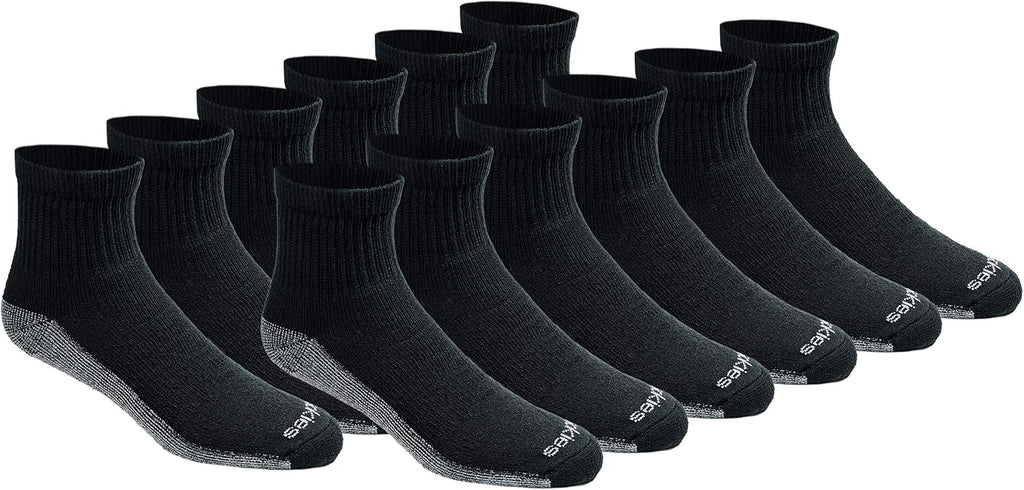 Dickies Men's Dri-Tech Moisture Control Quarter Socks, Available in M-XXL (6, 12, 18 Pairs)