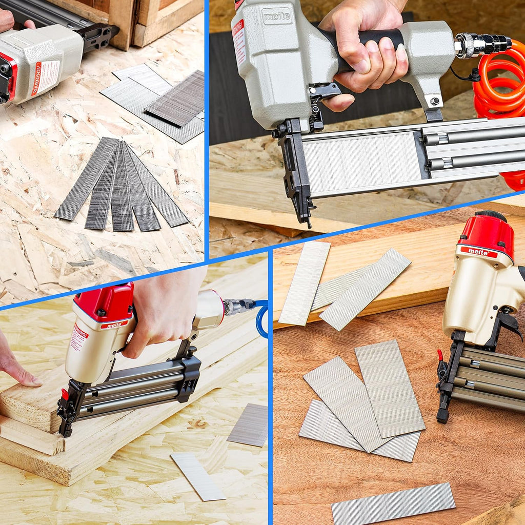 meite 1-1/2-Inch Brad Nails, 18 Gauge 1-1/2 Inch Length Galvanized Brad Nails for Pneumatic, Electric 18GA Brad Nailer Gun (1 Case - 12 Boxes)