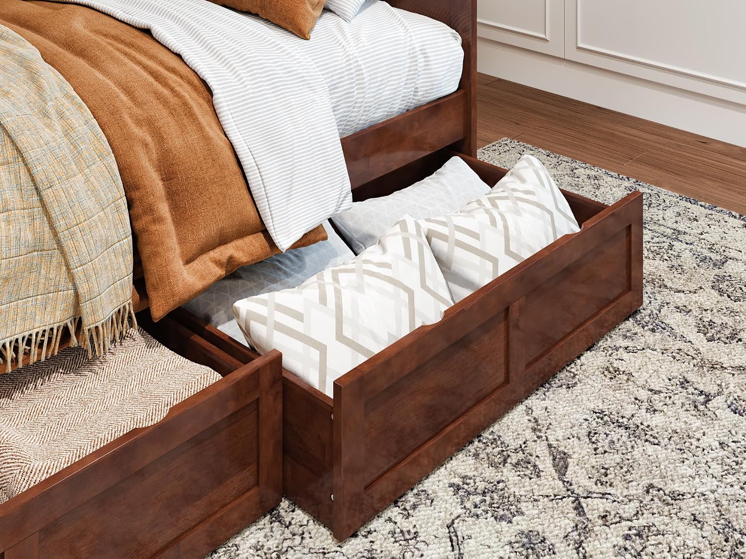 AFI, Bed Drawer Set of 2 Twin/Full, Walnut