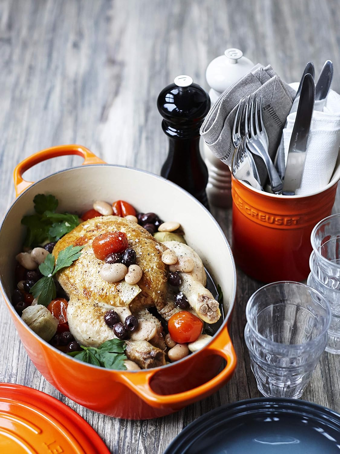 Le Creuset Signature Enamelled Cast Iron Oval Casserole Dish With Lid, 35 cm, 8.9 Litres, Volcanic, 21178350902430