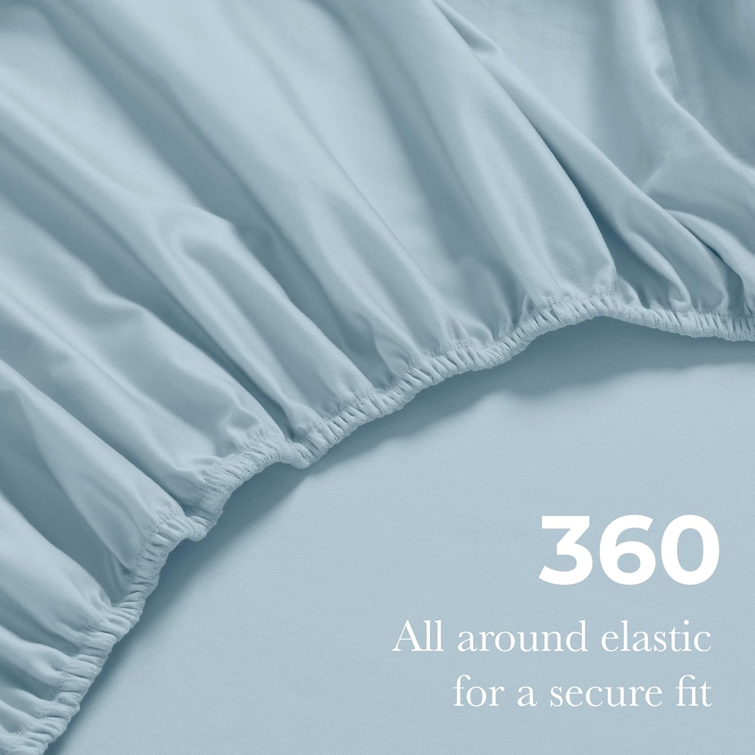 Superior Egyptian Cotton 4 Piece Sheet Set, 650 Thread Count, Modern Design, Sustainable Sheets, Ultra-Soft Basics, Solid, Deep Pocket Fitted Sheet, Flat Sheet, Pillowcases, King, Baby Blue