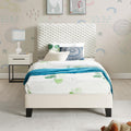 Roundhill Furniture Findlay 2-Piece Bedroom Set, Plush 3D Upholstered Bed with Nightstand, Twin