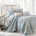Levtex Home - Spruce Spa Quilt Set - King/Cal King Quilt (106x92in.) + Two King Pillow Shams (36x20in.) - Paisley Pattern in Soft Spand Tan Hues - Reversible - Cotton